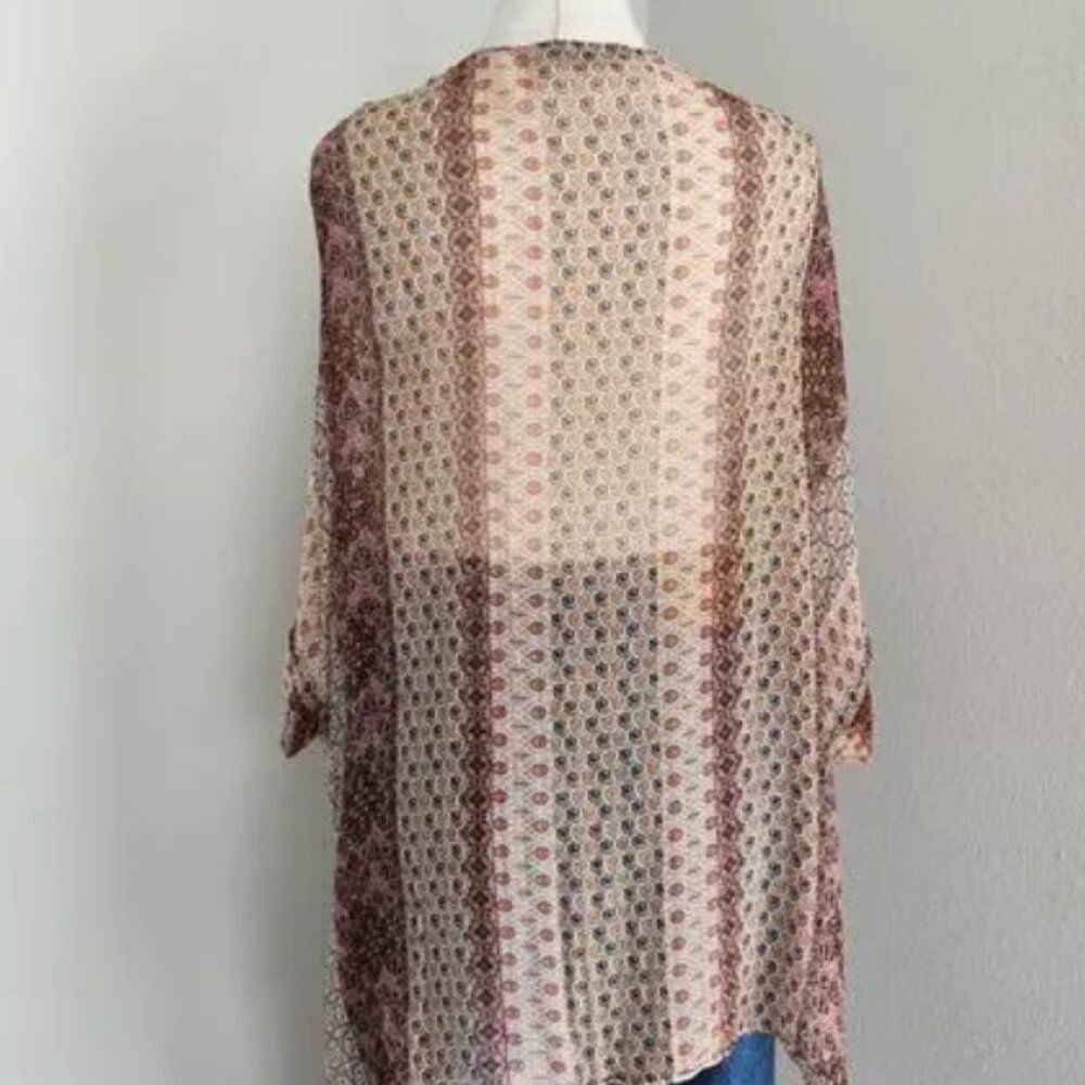Massimo Dutti Boho Paisley Shawl Kimono Lightweight Sheer Wrap - Picture 7 of 8